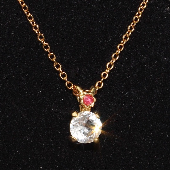 Vintage Van Doran Genuine Ruby Necklace Double Stone Pendant Gold Tone With Box - Picture 2 of 5